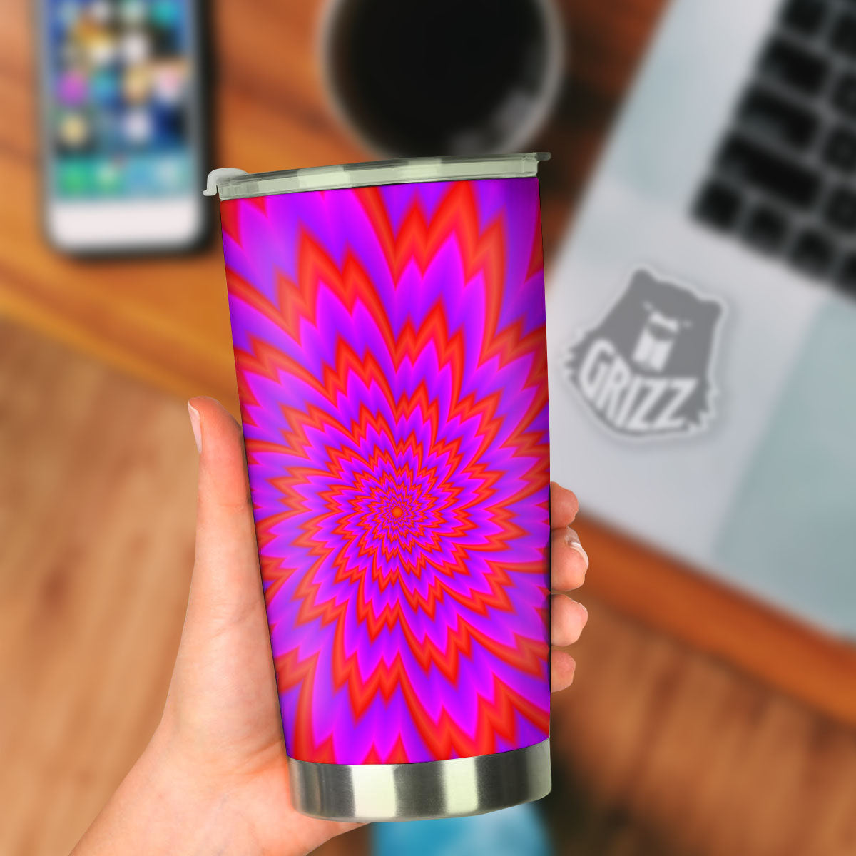 Optical Illusion Spiky Psychedelic Tumbler-grizzshop