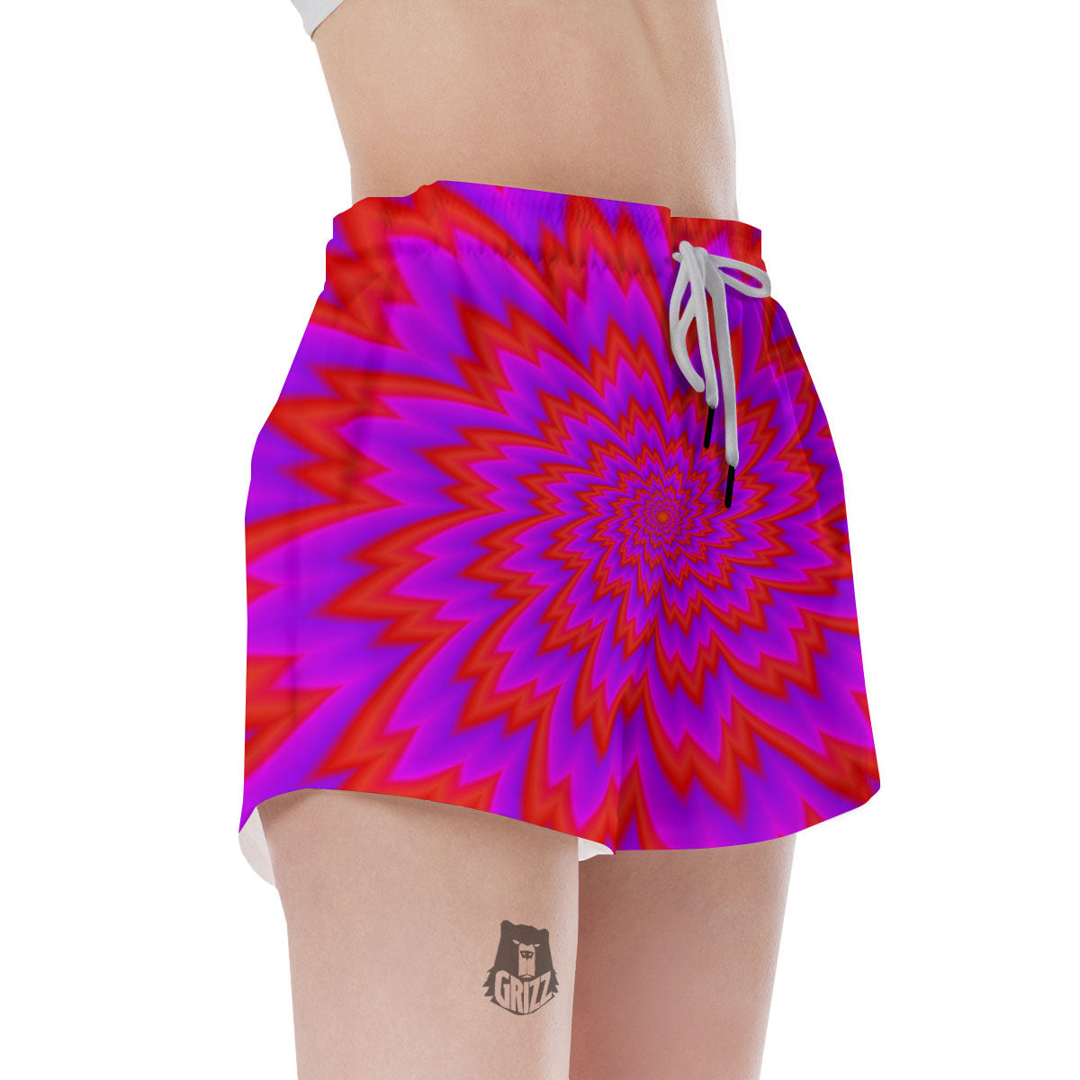 Optical Illusion Spiky Psychedelic Women's Shorts-grizzshop