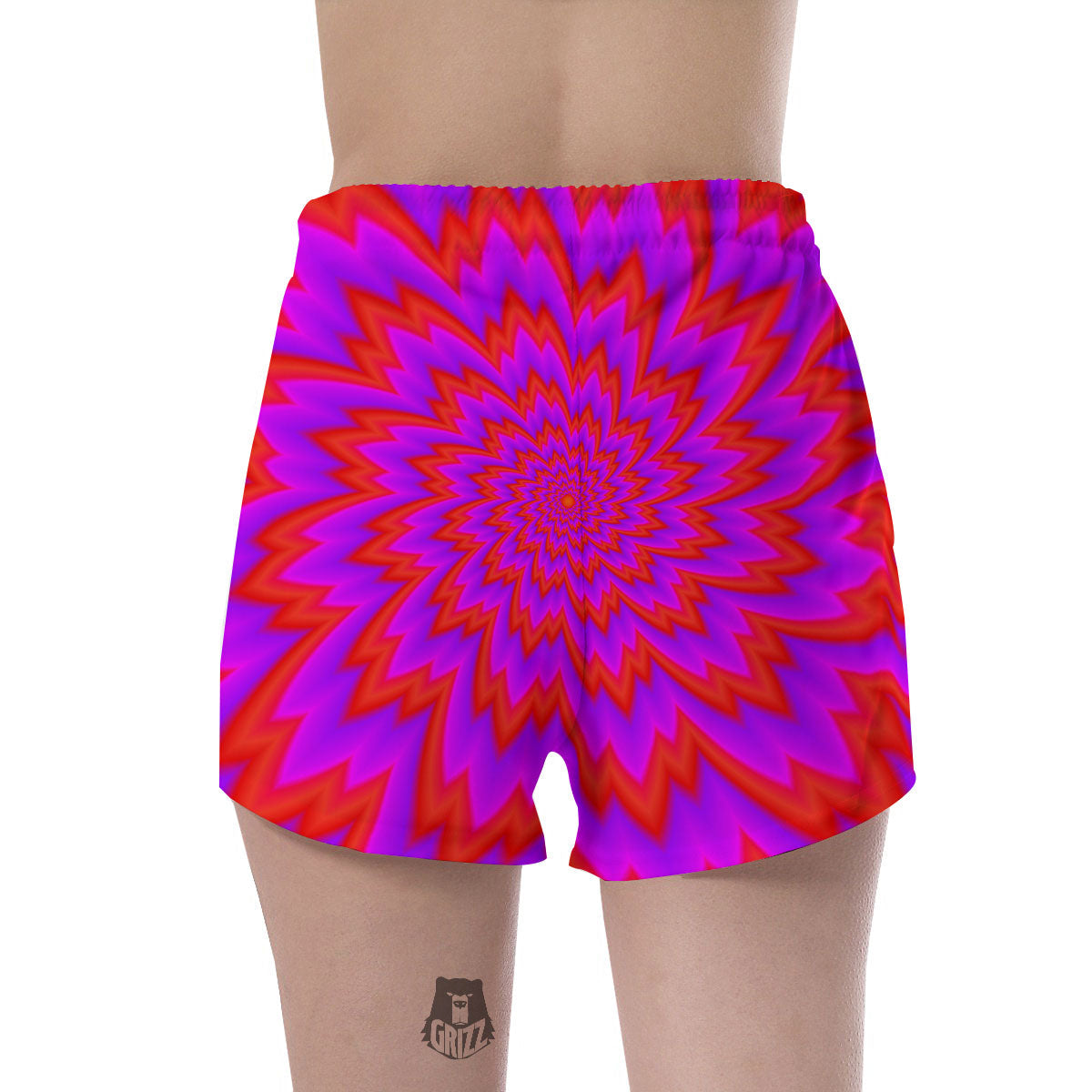 Optical Illusion Spiky Psychedelic Women's Shorts-grizzshop