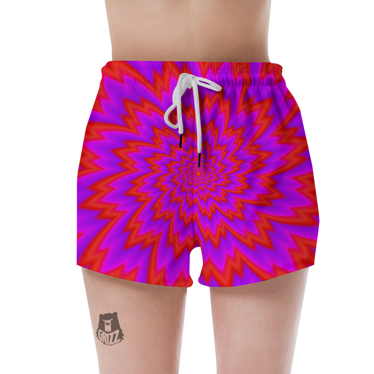 Optical Illusion Spiky Psychedelic Women's Shorts-grizzshop