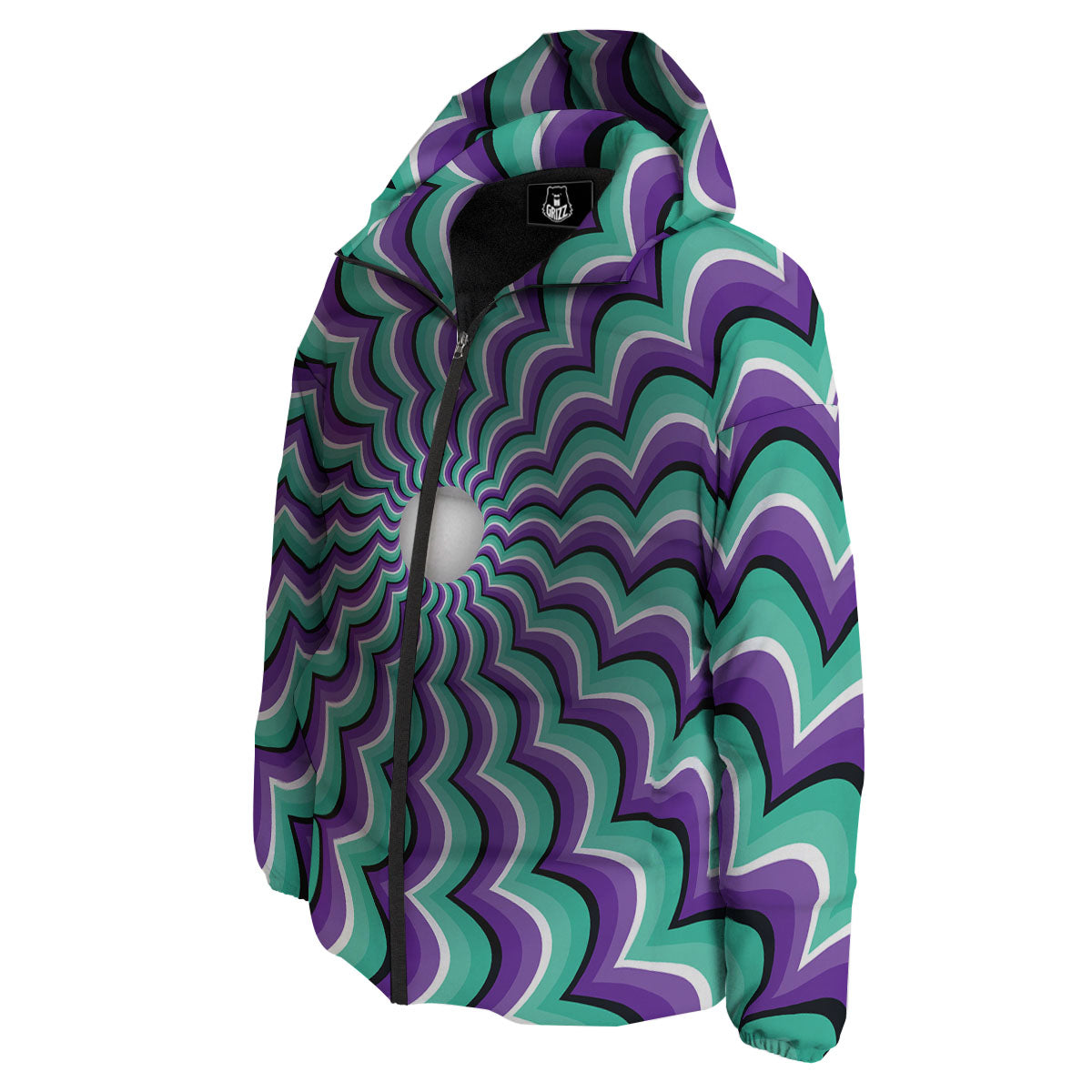 Optical Illusion Splashing Colors Moving Down Jacket-grizzshop