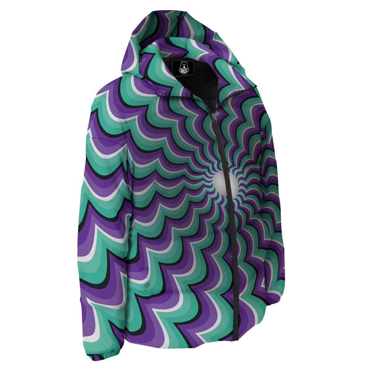 Optical Illusion Splashing Colors Moving Down Jacket-grizzshop