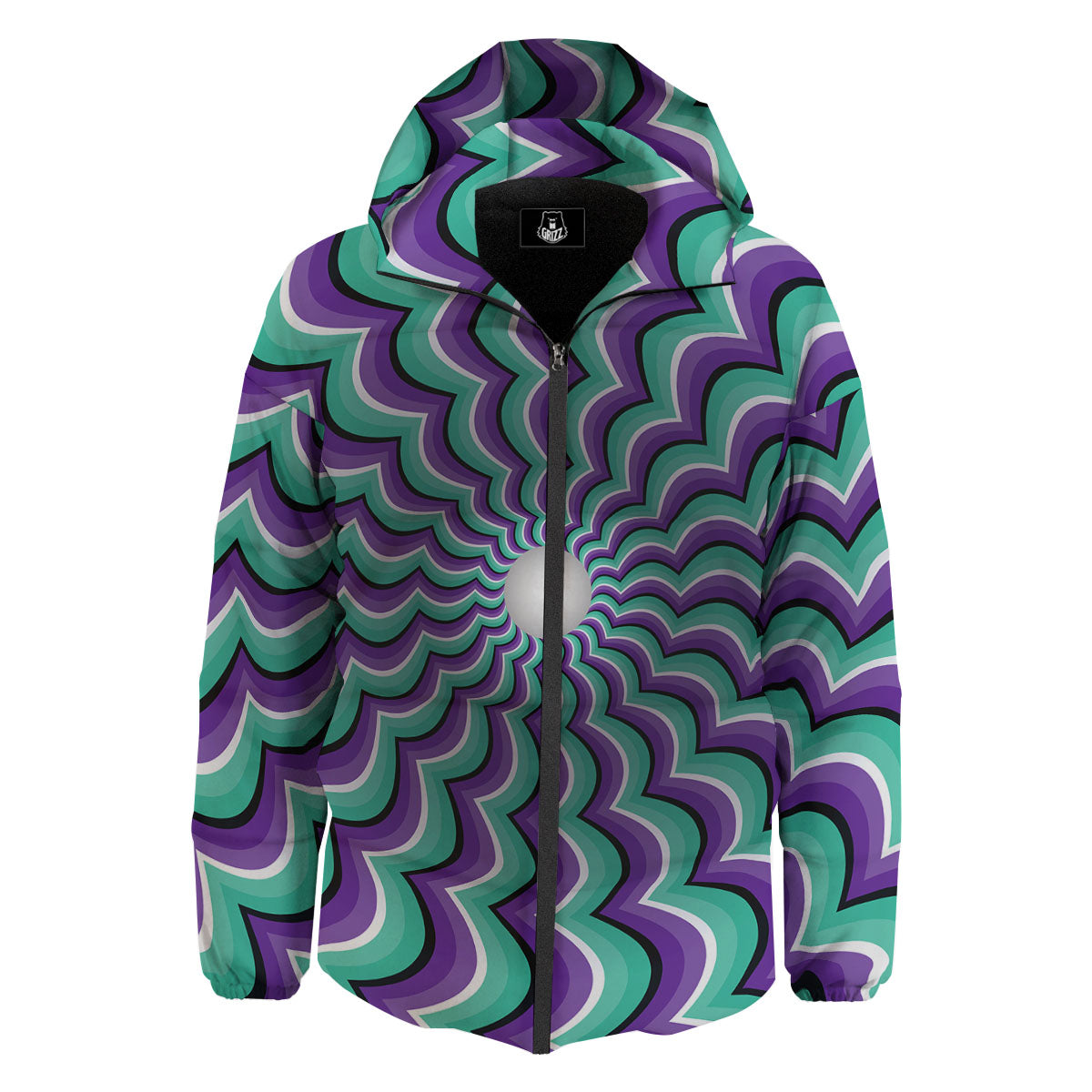 Optical Illusion Splashing Colors Moving Down Jacket-grizzshop