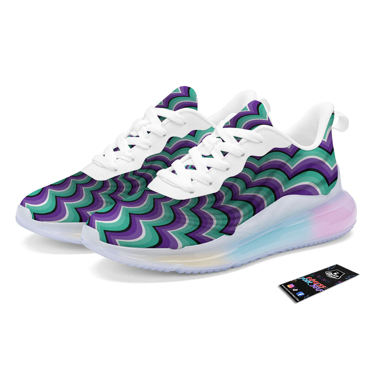 Optical Illusion Splashing Colors Moving Running Sneakers-grizzshop