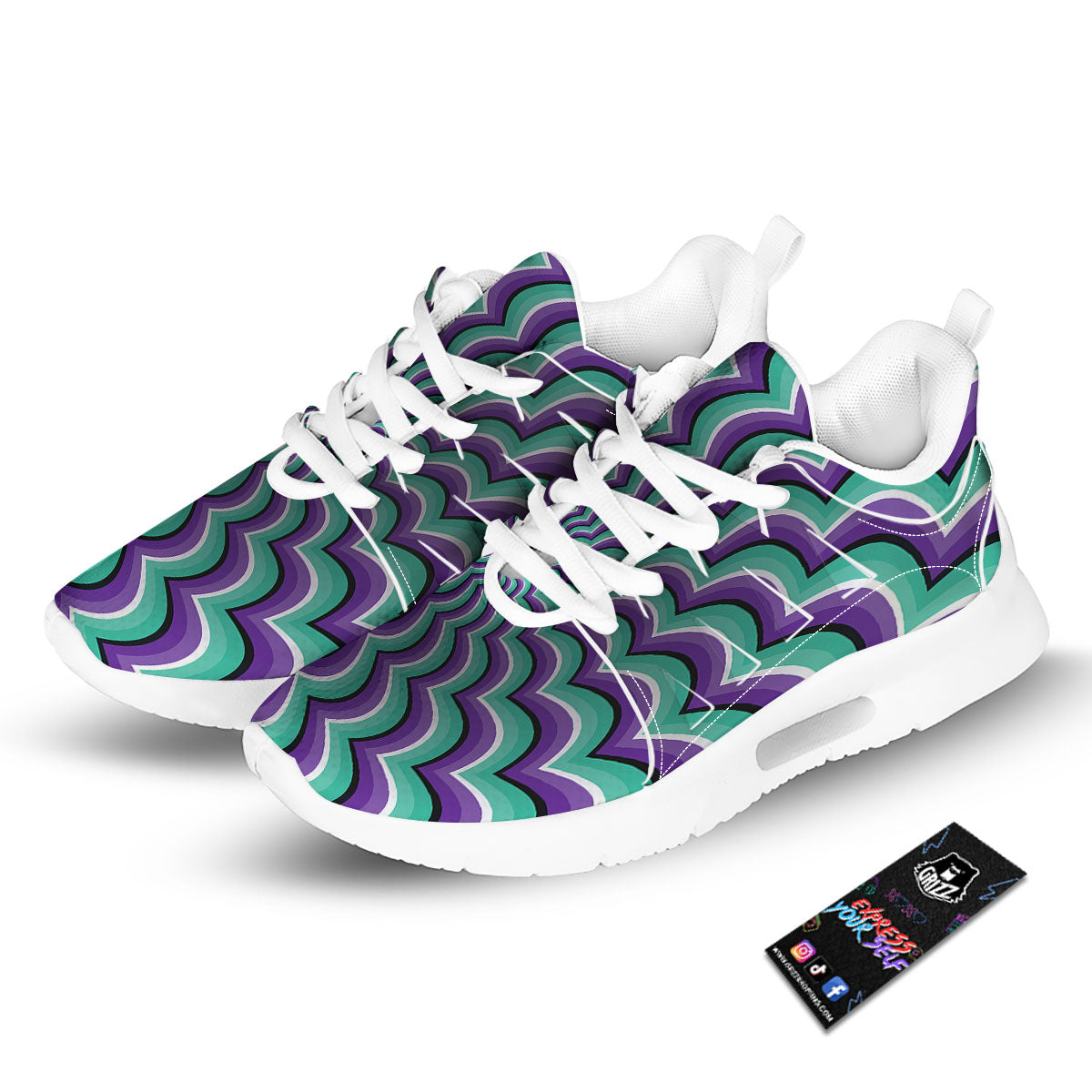 Optical Illusion Splashing Colors Moving Tennis Shoes-grizzshop