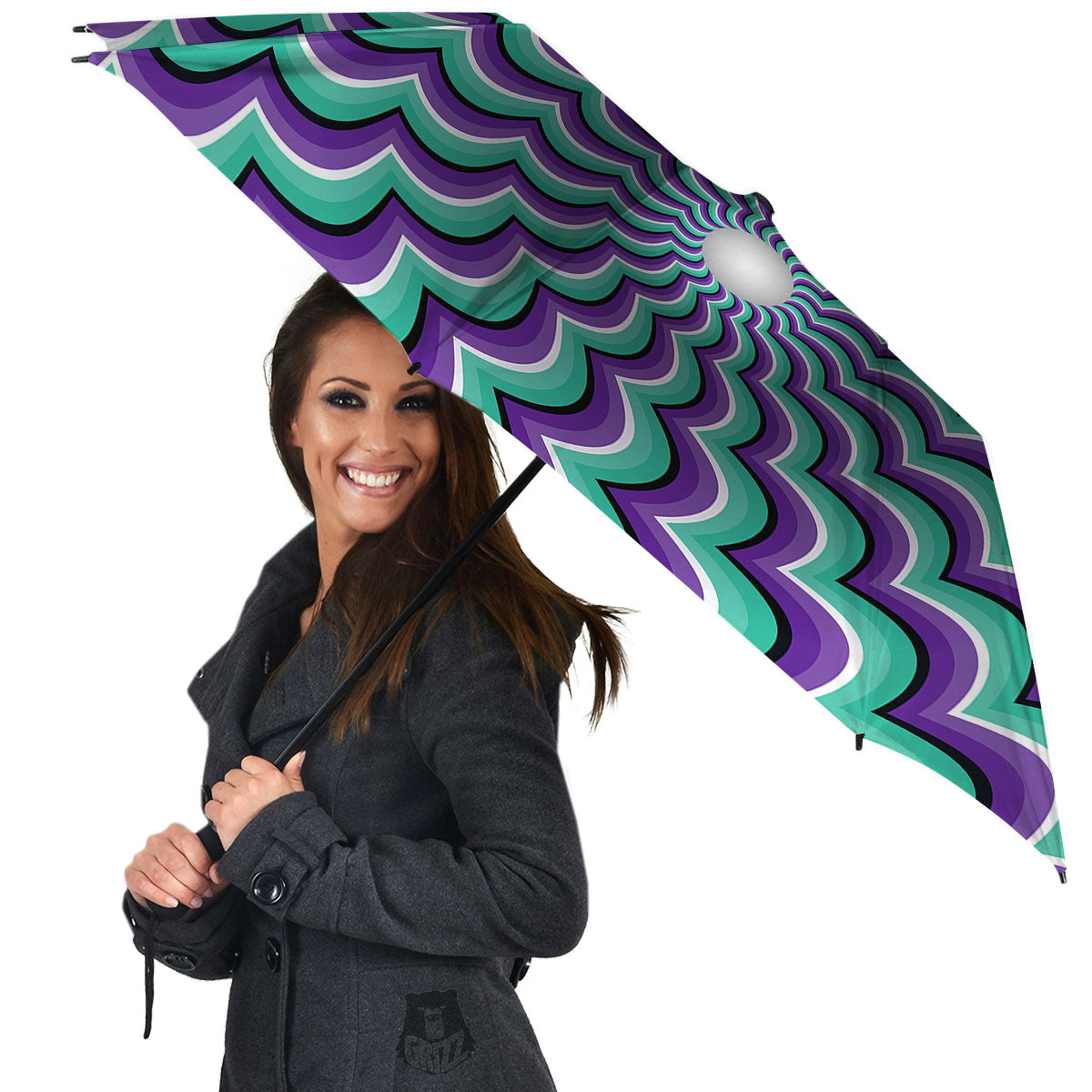 Optical Illusion Splashing Colors Moving Umbrella-grizzshop