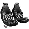 Optical Illusion White And Black Print Car Seat Covers-grizzshop