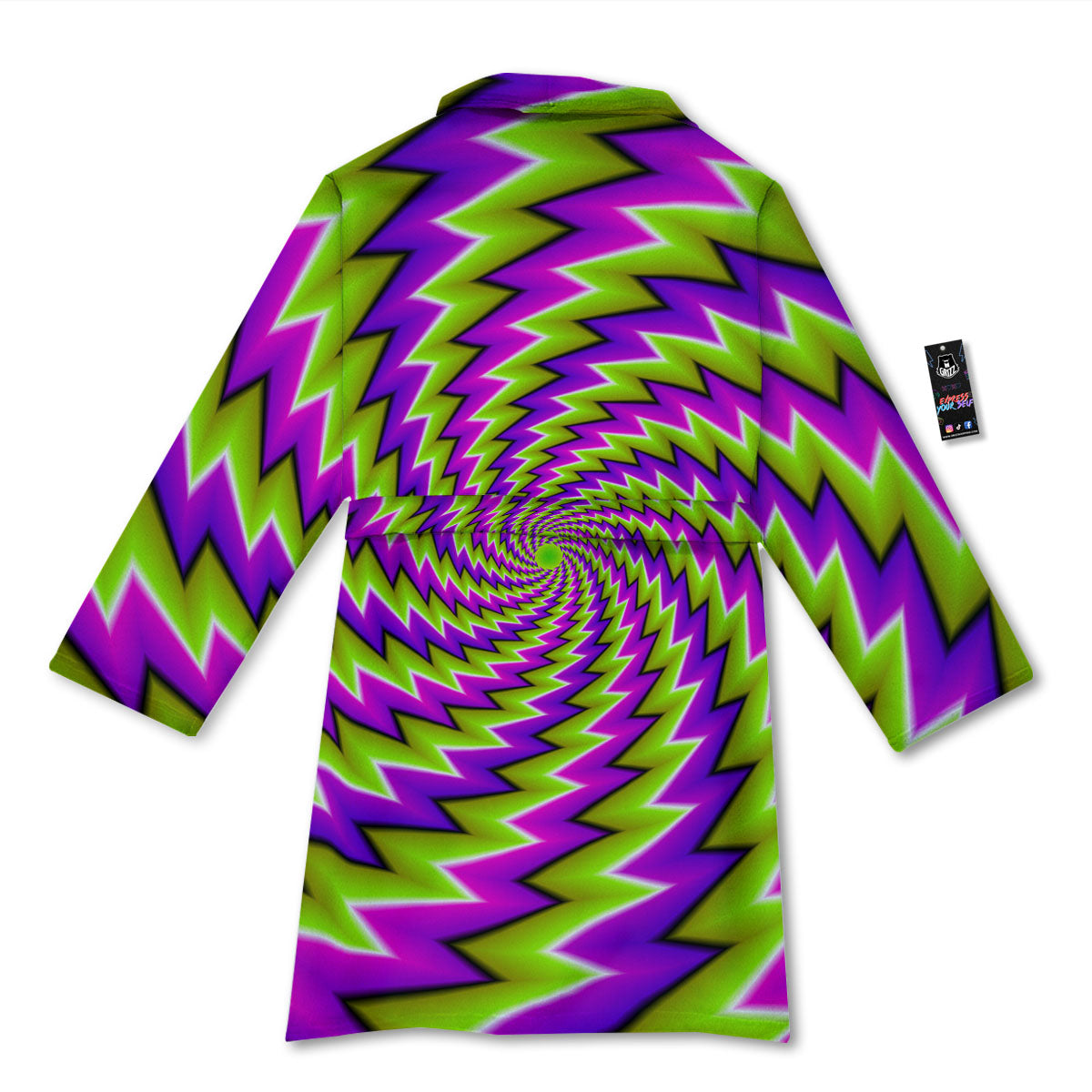Optical Moving Illusion Abstract Twisted Bathrobe-grizzshop