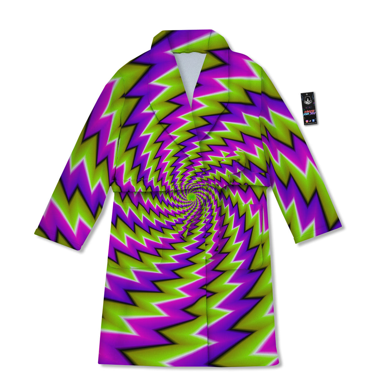 Optical Moving Illusion Abstract Twisted Bathrobe-grizzshop