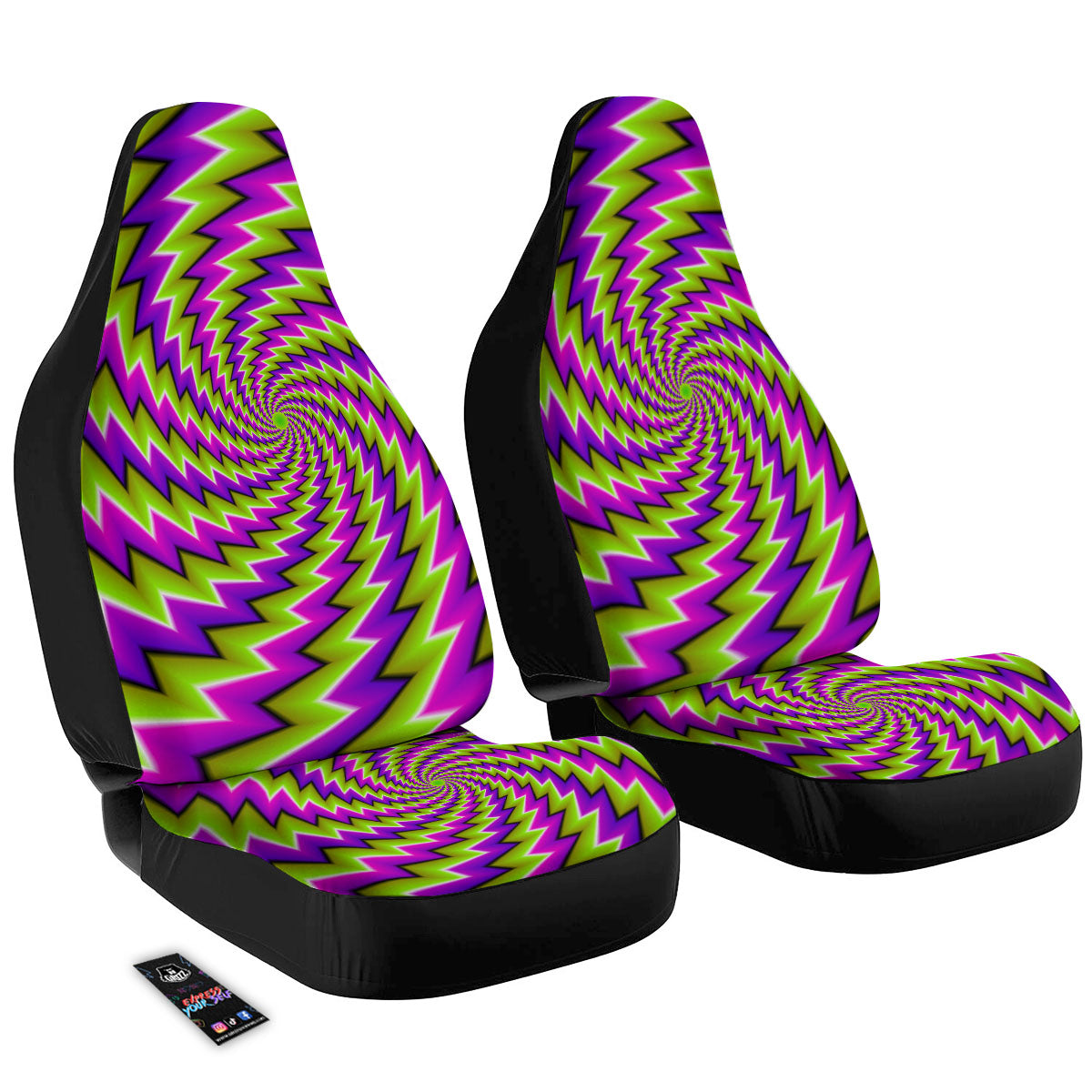 Optical Moving Illusion Abstract Twisted Car Seat Covers-grizzshop