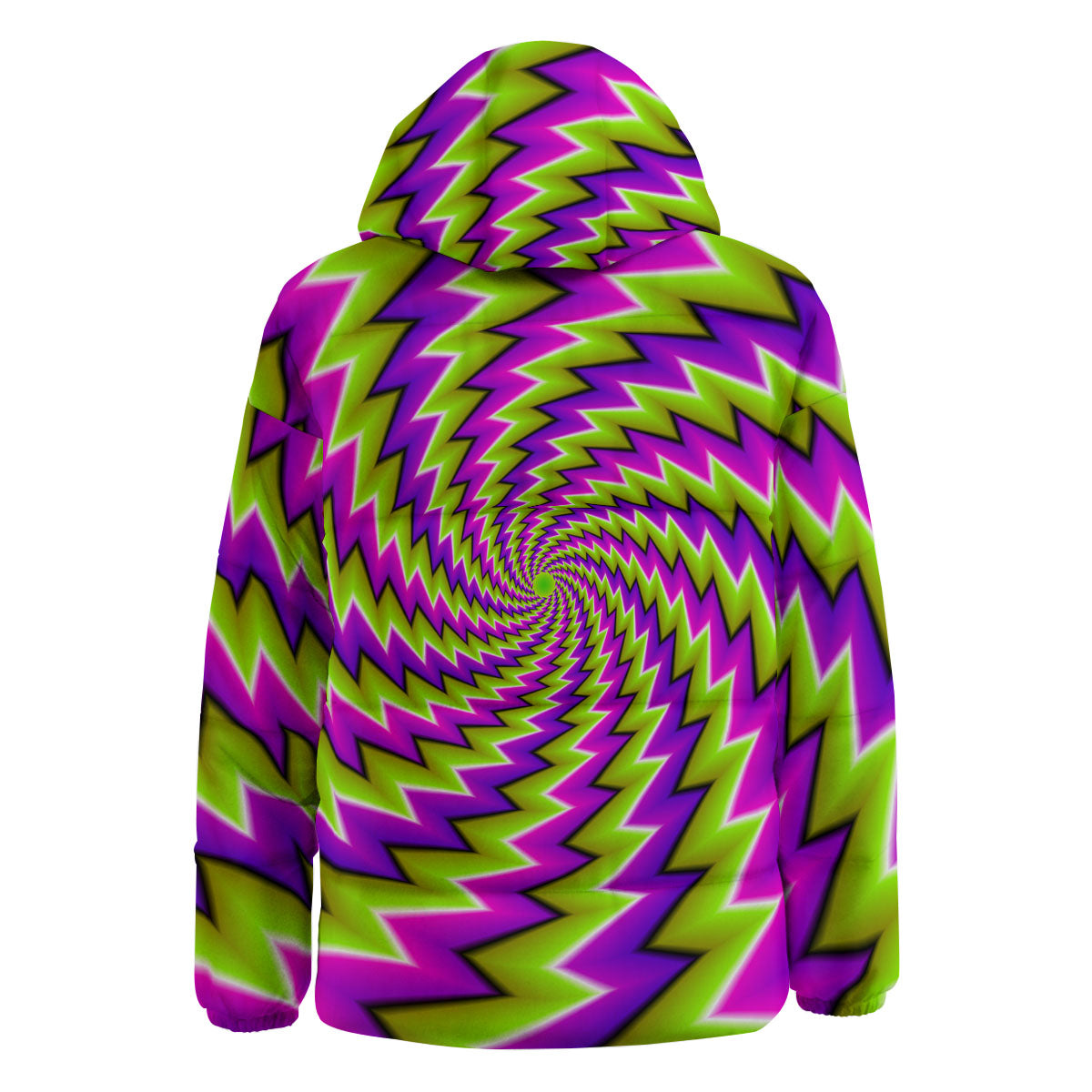 Optical Moving Illusion Abstract Twisted Down Jacket-grizzshop