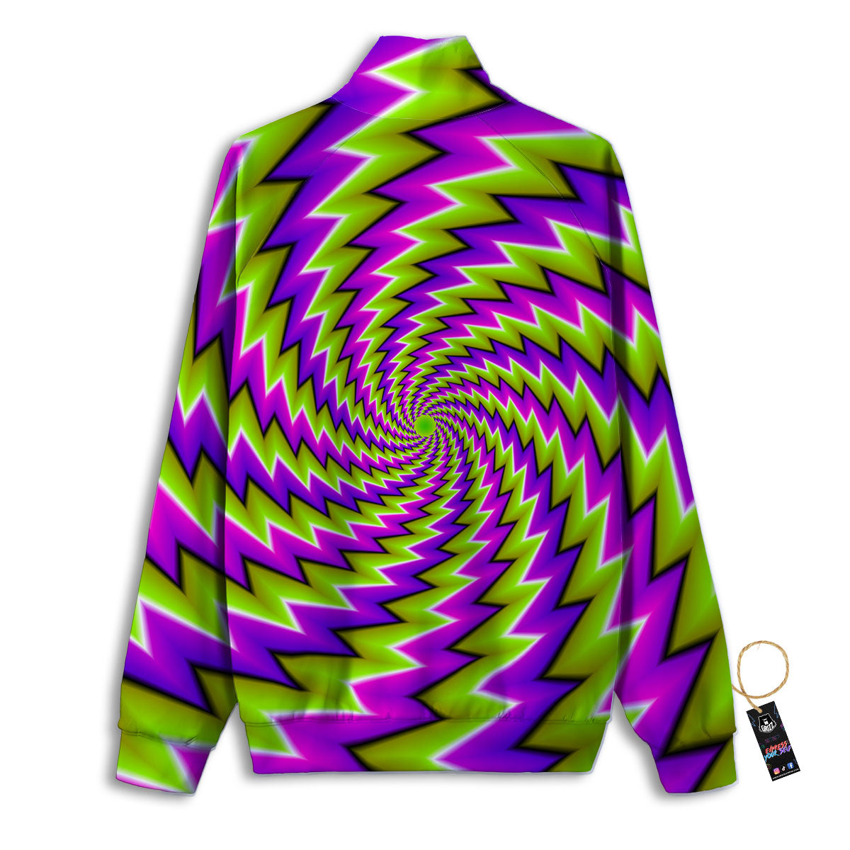Optical Moving Illusion Abstract Twisted Track Jacket-grizzshop