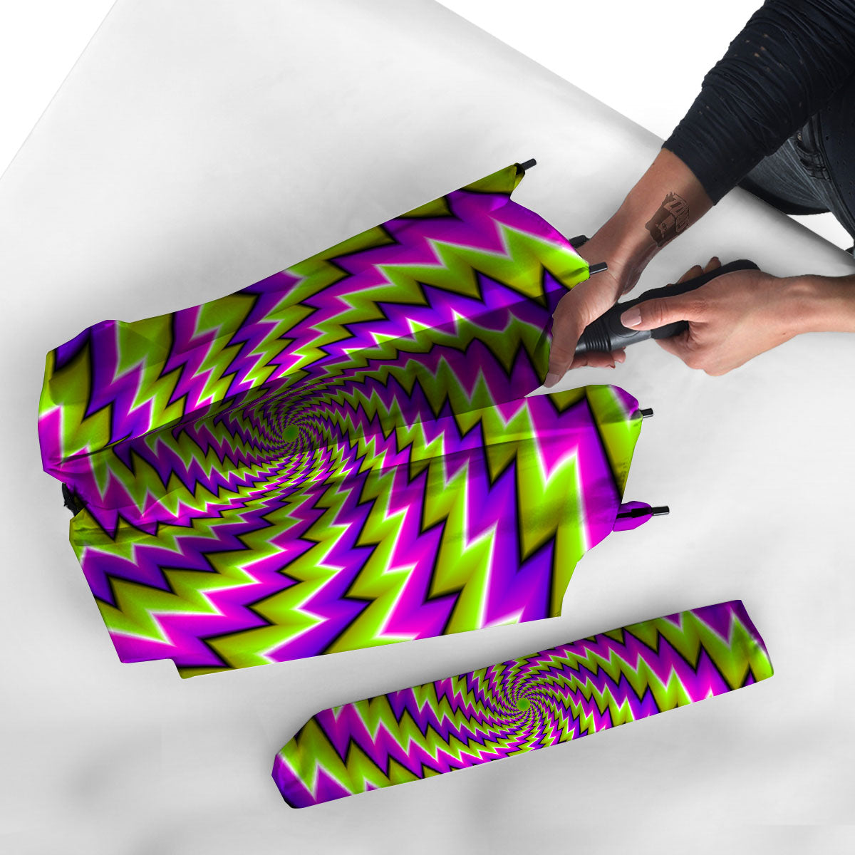 Optical Moving Illusion Abstract Twisted Umbrella-grizzshop