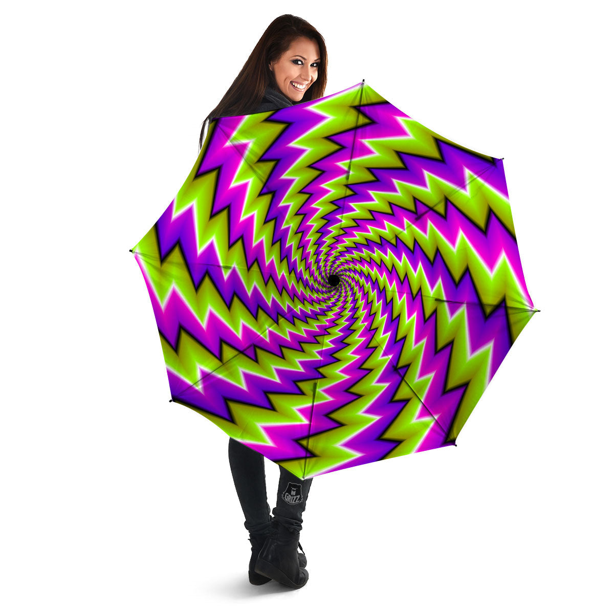 Optical Moving Illusion Abstract Twisted Umbrella-grizzshop