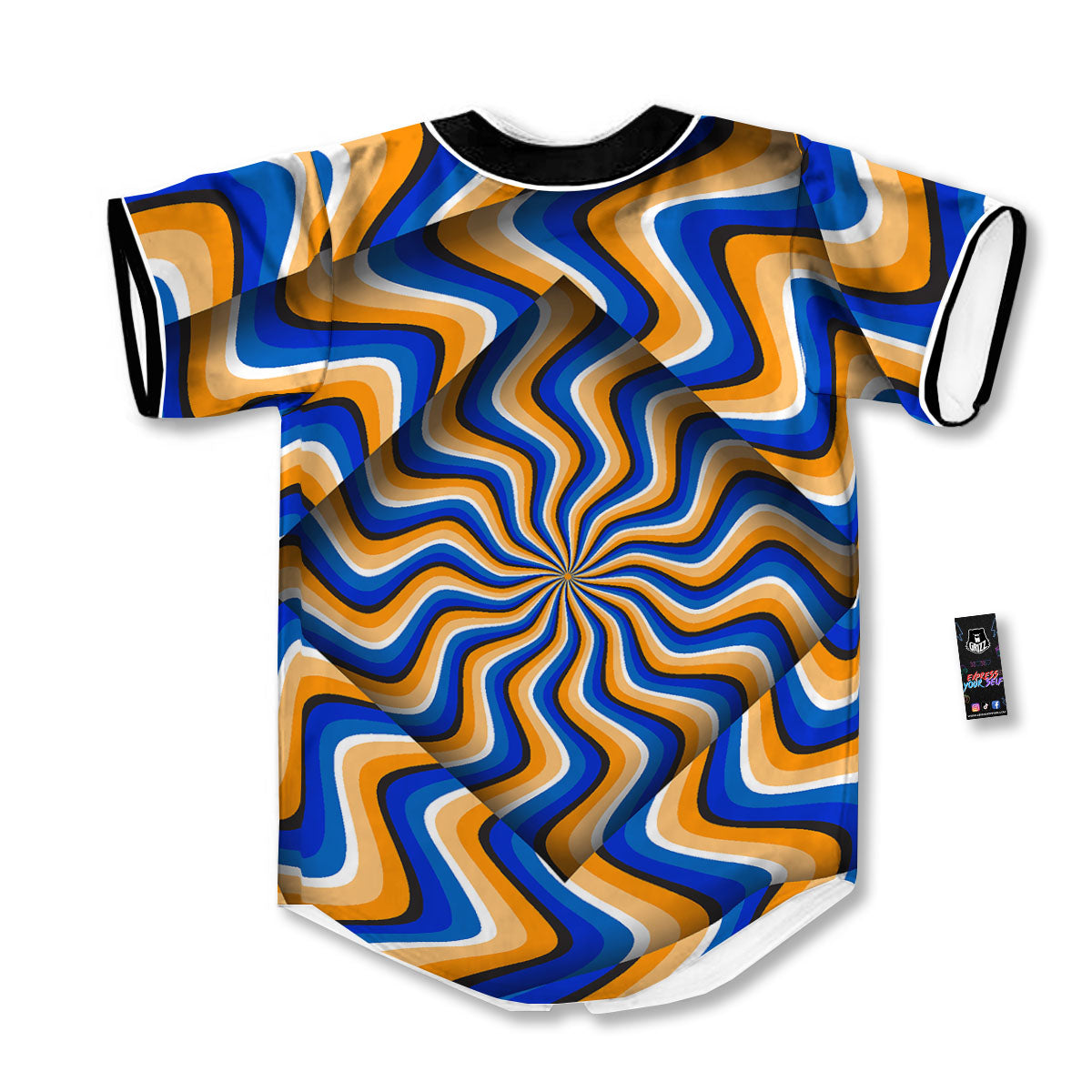 Optical illusion Hypnotic Blue Orange Baseball Jersey-grizzshop