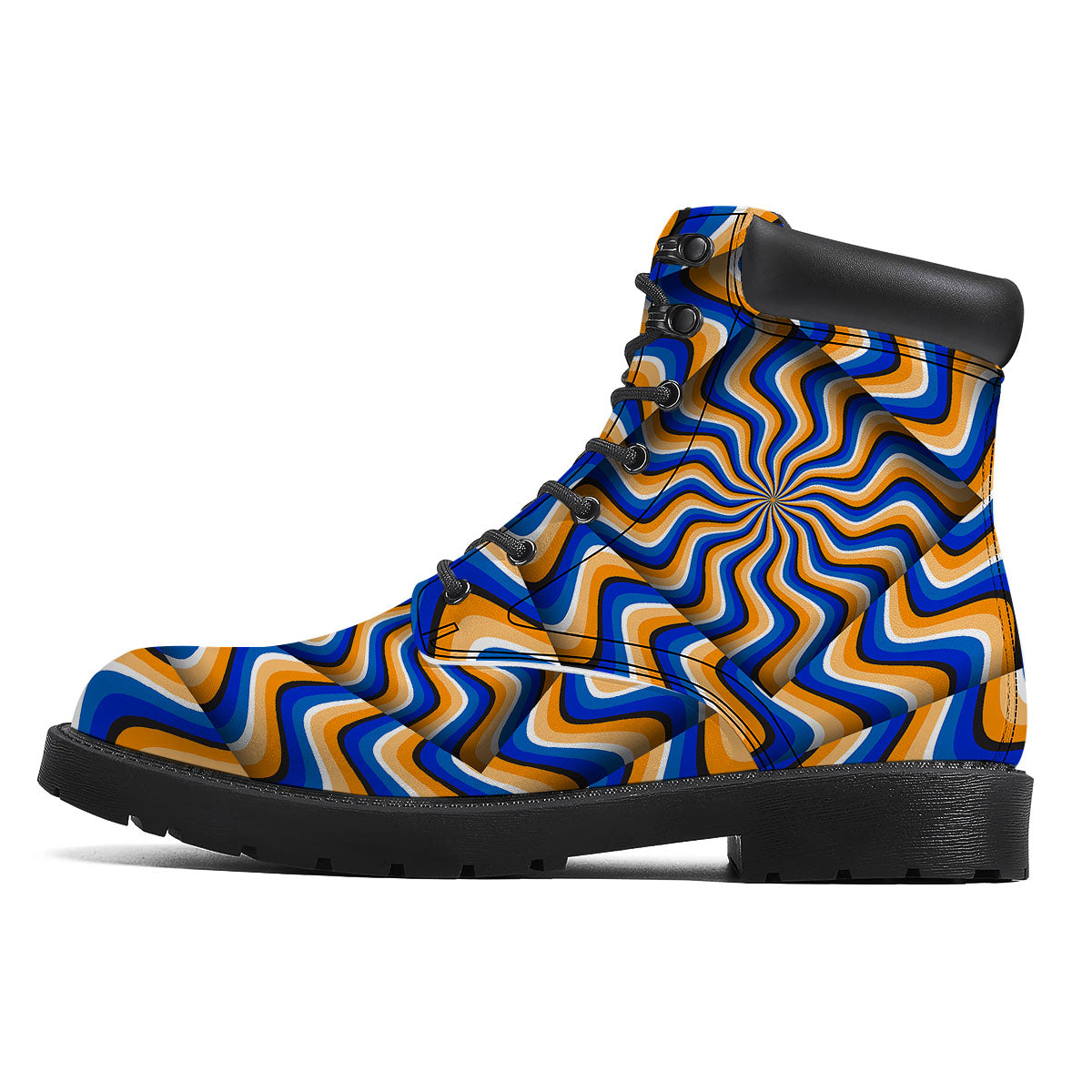 Optical illusion Hypnotic Blue Orange Boots-grizzshop