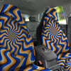 Optical illusion Hypnotic Blue Orange Car Seat Covers-grizzshop