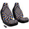 Optical illusion Hypnotic Blue Orange Car Seat Covers-grizzshop