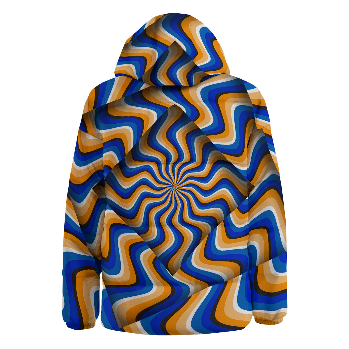 Optical illusion Hypnotic Blue Orange Down Jacket-grizzshop