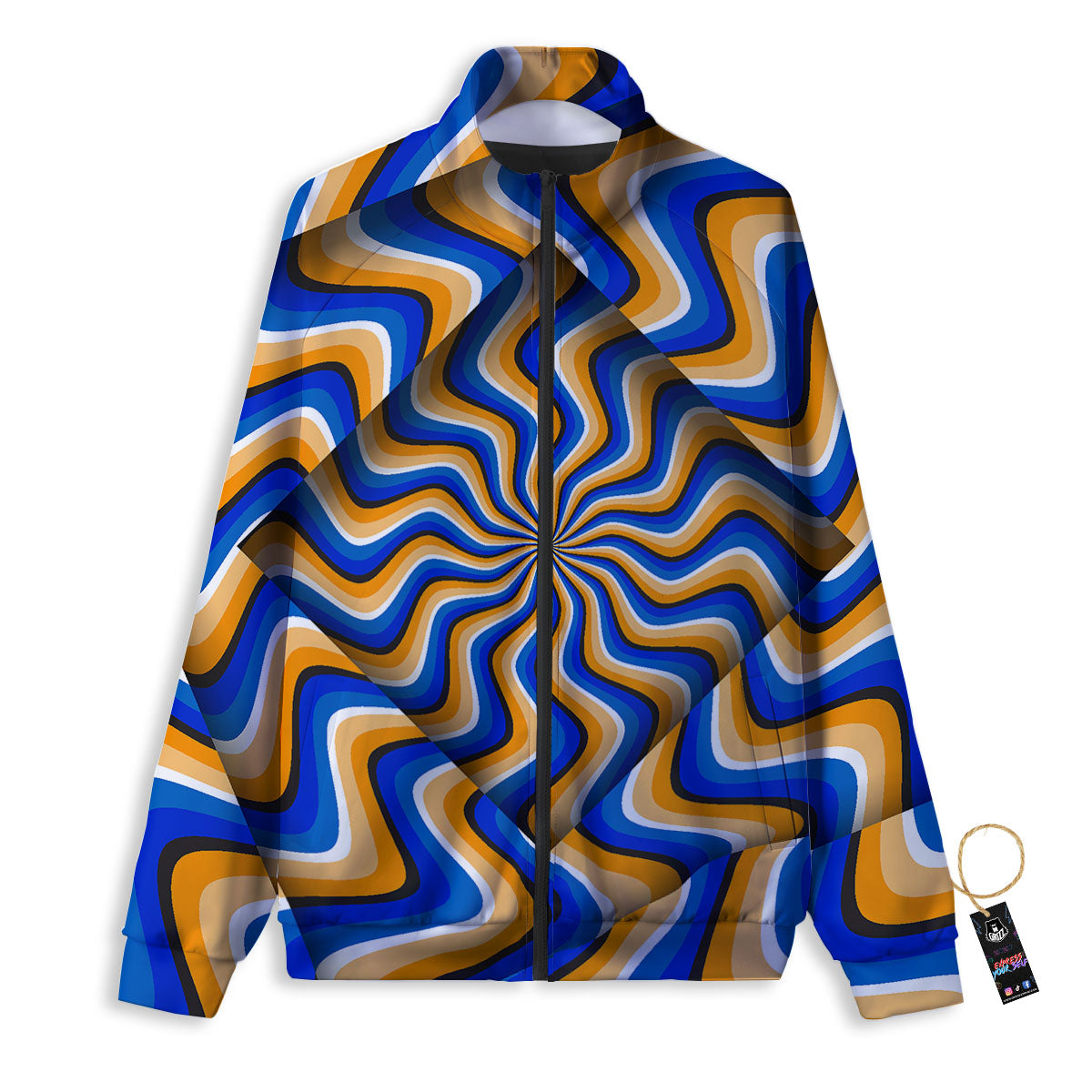 Optical illusion Hypnotic Blue Orange Track Jacket-grizzshop