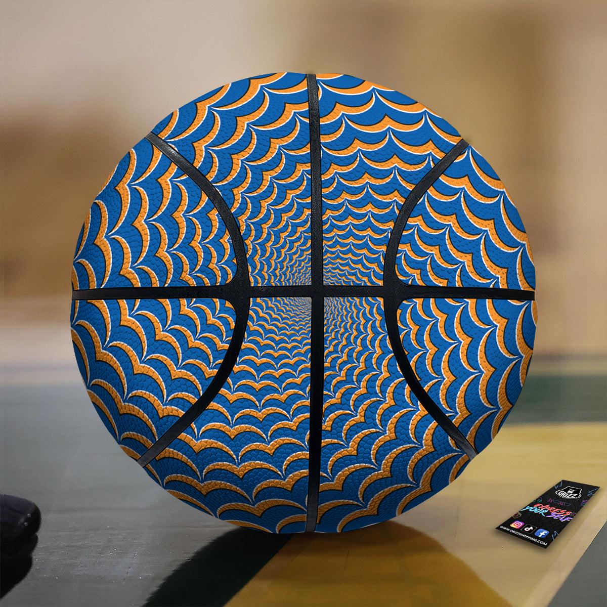 Optical Illusion Blue Expansion Moving Basketball
