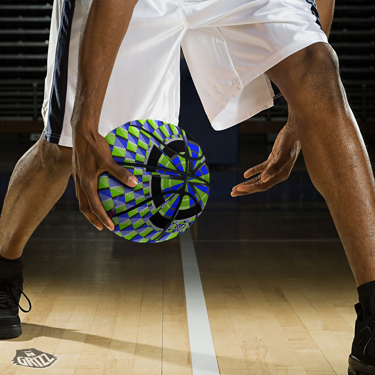 Pink And White Checkered Print Pattern Basketball