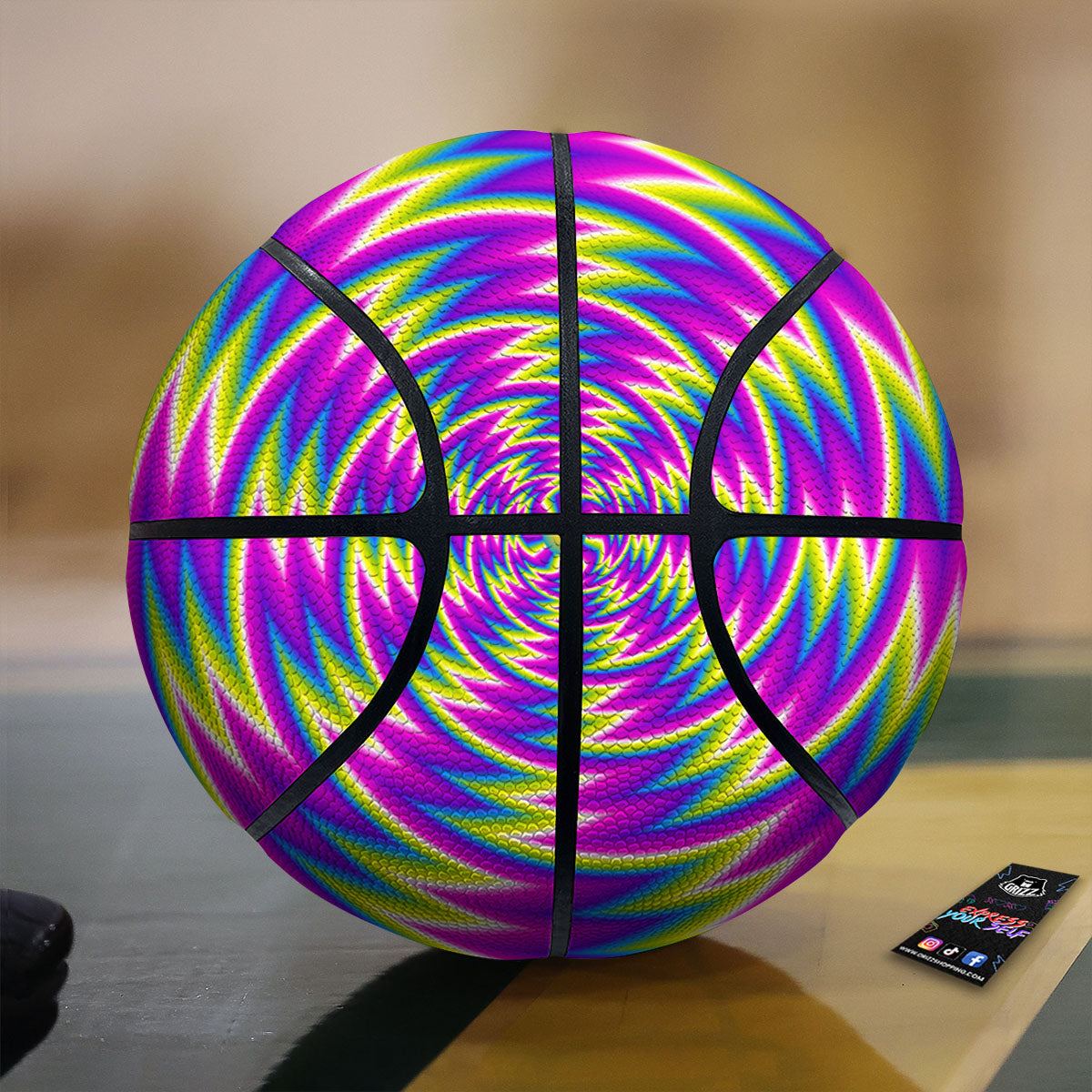 Pink Axolotl Teal Print Pattern Basketball