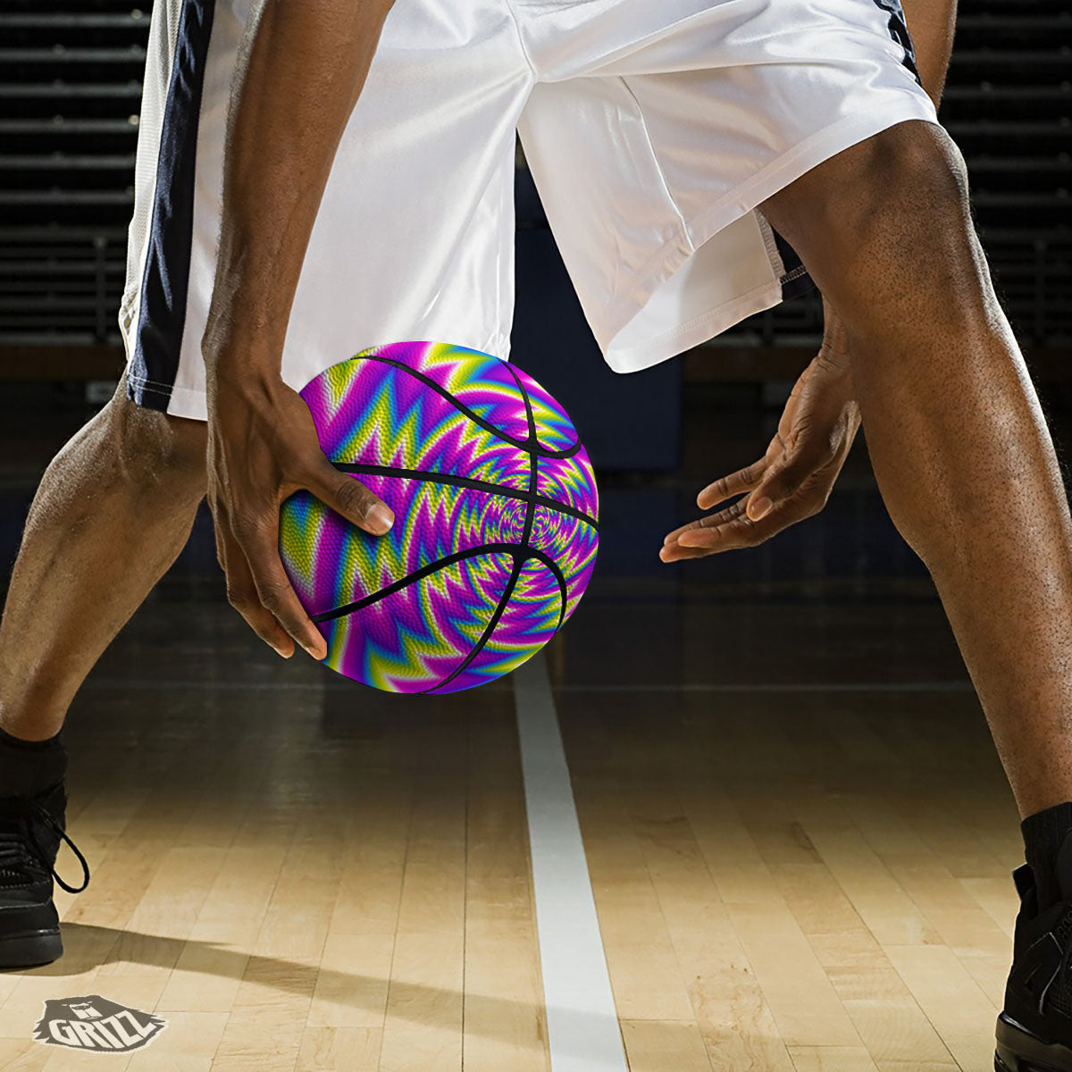 Pink Axolotl Teal Print Pattern Basketball