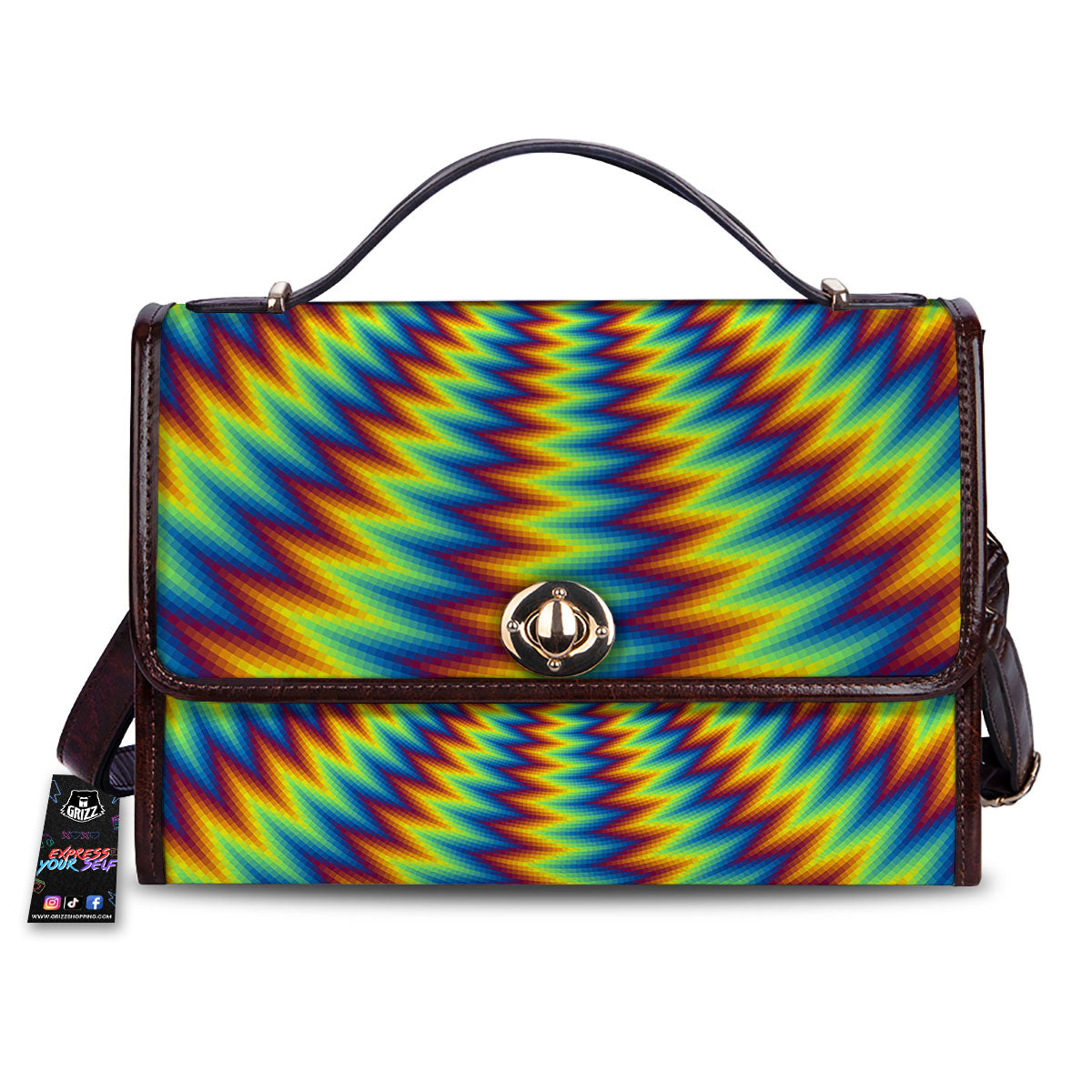 Optical Illusion Octagonal Psychedelic Women's Satchel Bag