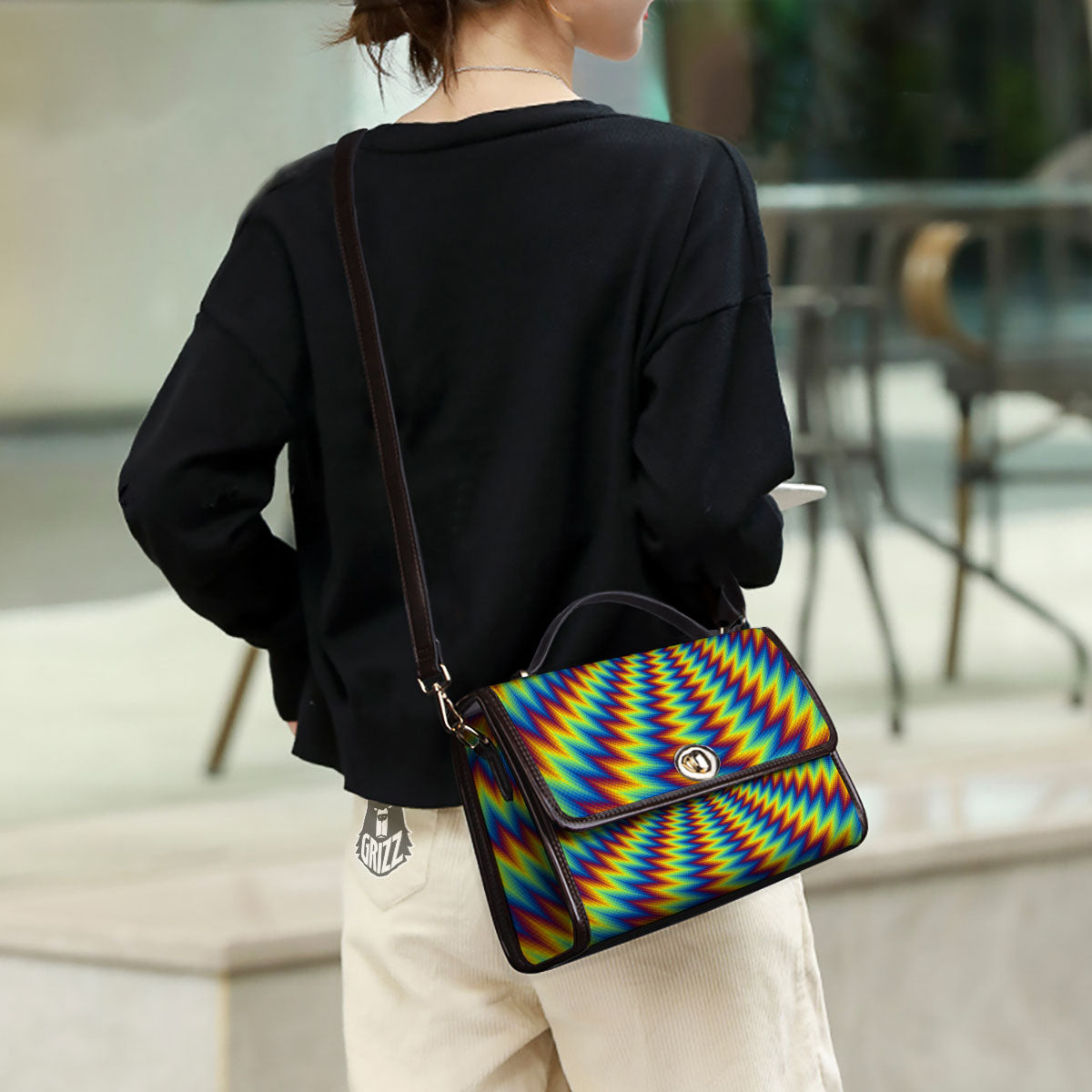 Optical Illusion Octagonal Psychedelic Women's Satchel Bag