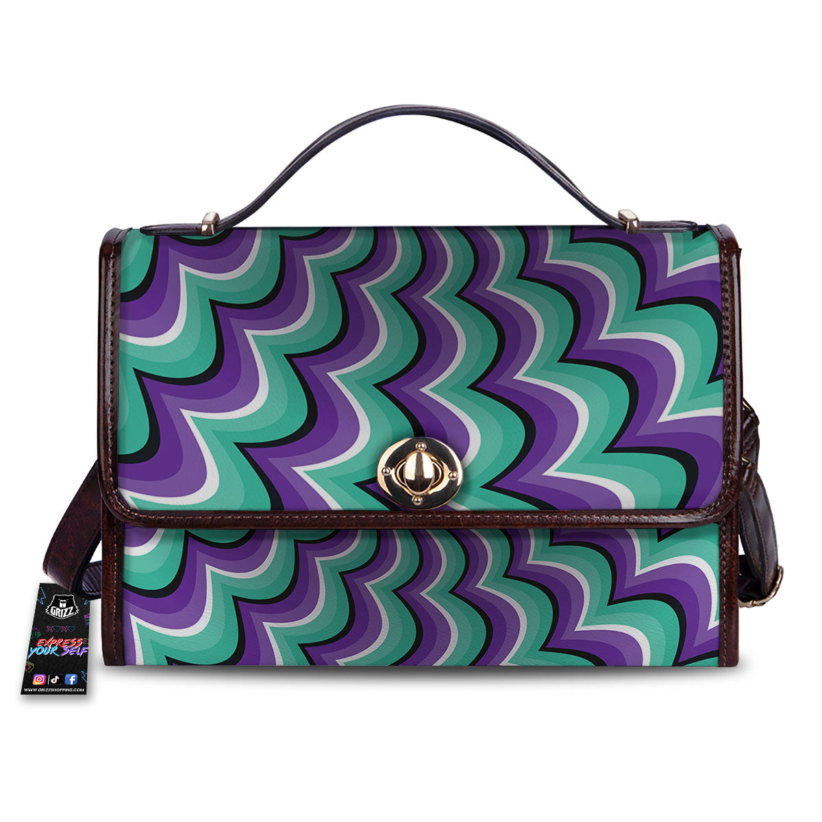 Optical Illusion Splashing Colors Moving Women's Satchel Bag