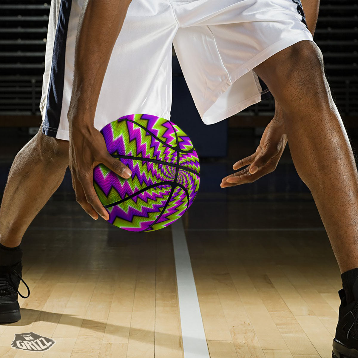 Optical Moving Illusion Abstract Twisted Basketball