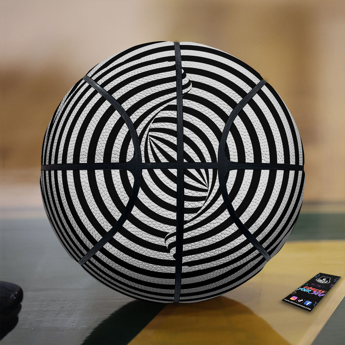 Optical illusion Black And White Print Basketball