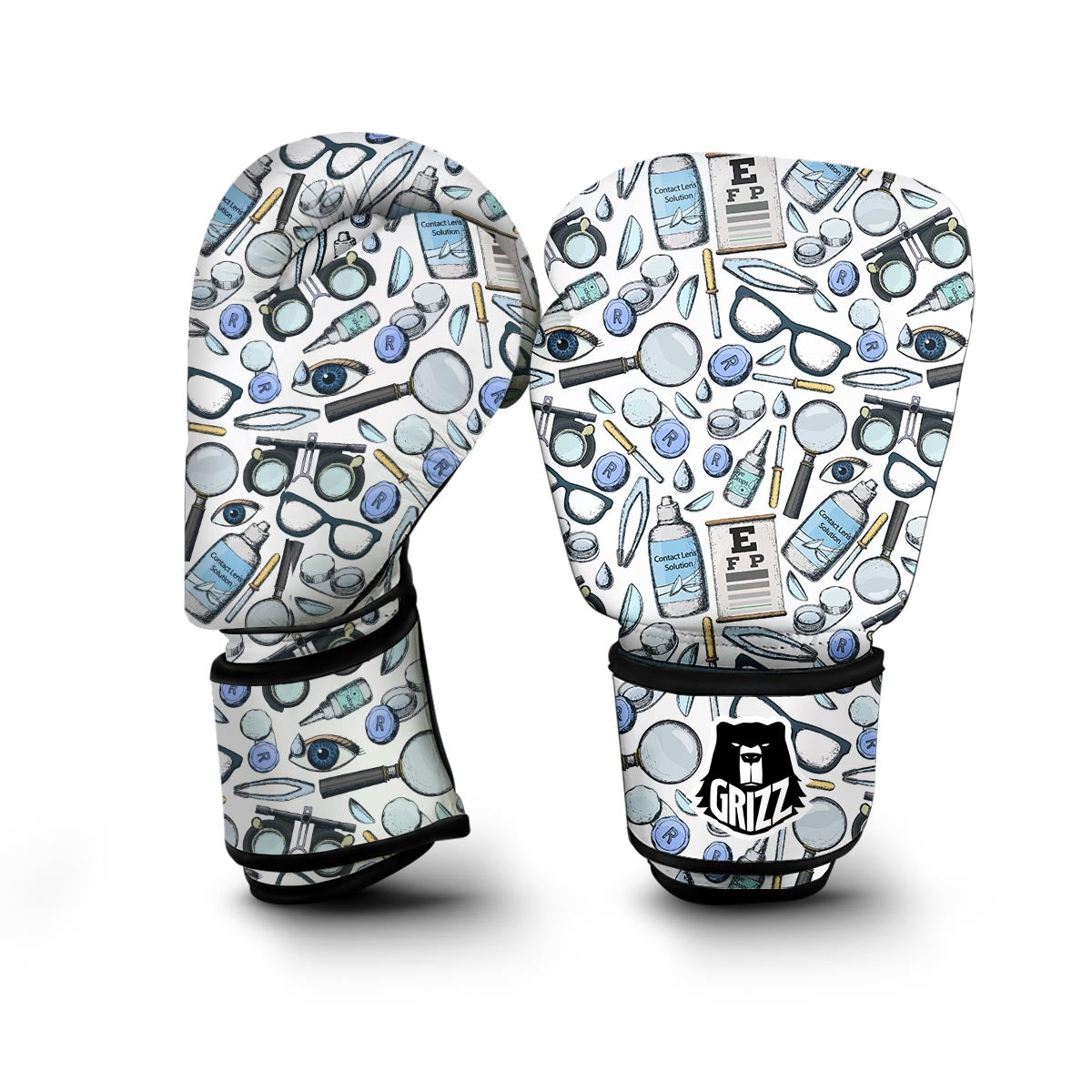 Optometry Pattern Print Boxing Gloves-grizzshop