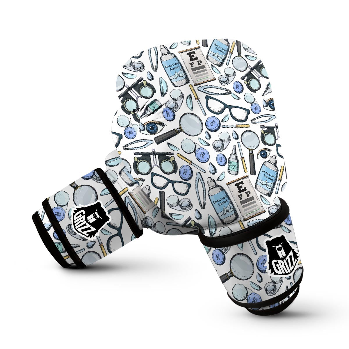 Optometry Pattern Print Boxing Gloves-grizzshop