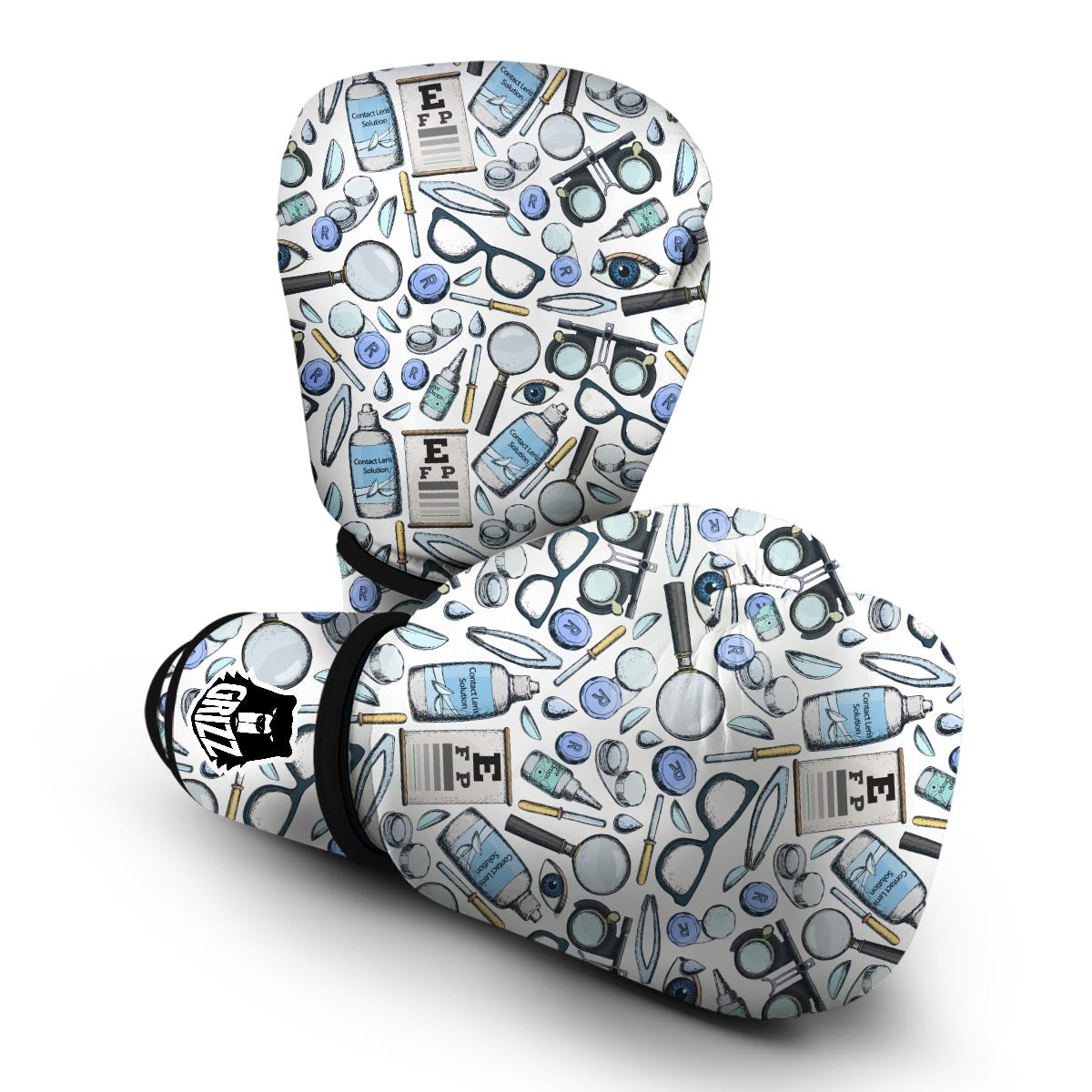Optometry Pattern Print Boxing Gloves-grizzshop