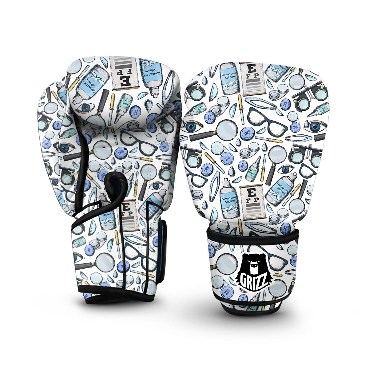 Optometry Pattern Print Boxing Gloves-grizzshop