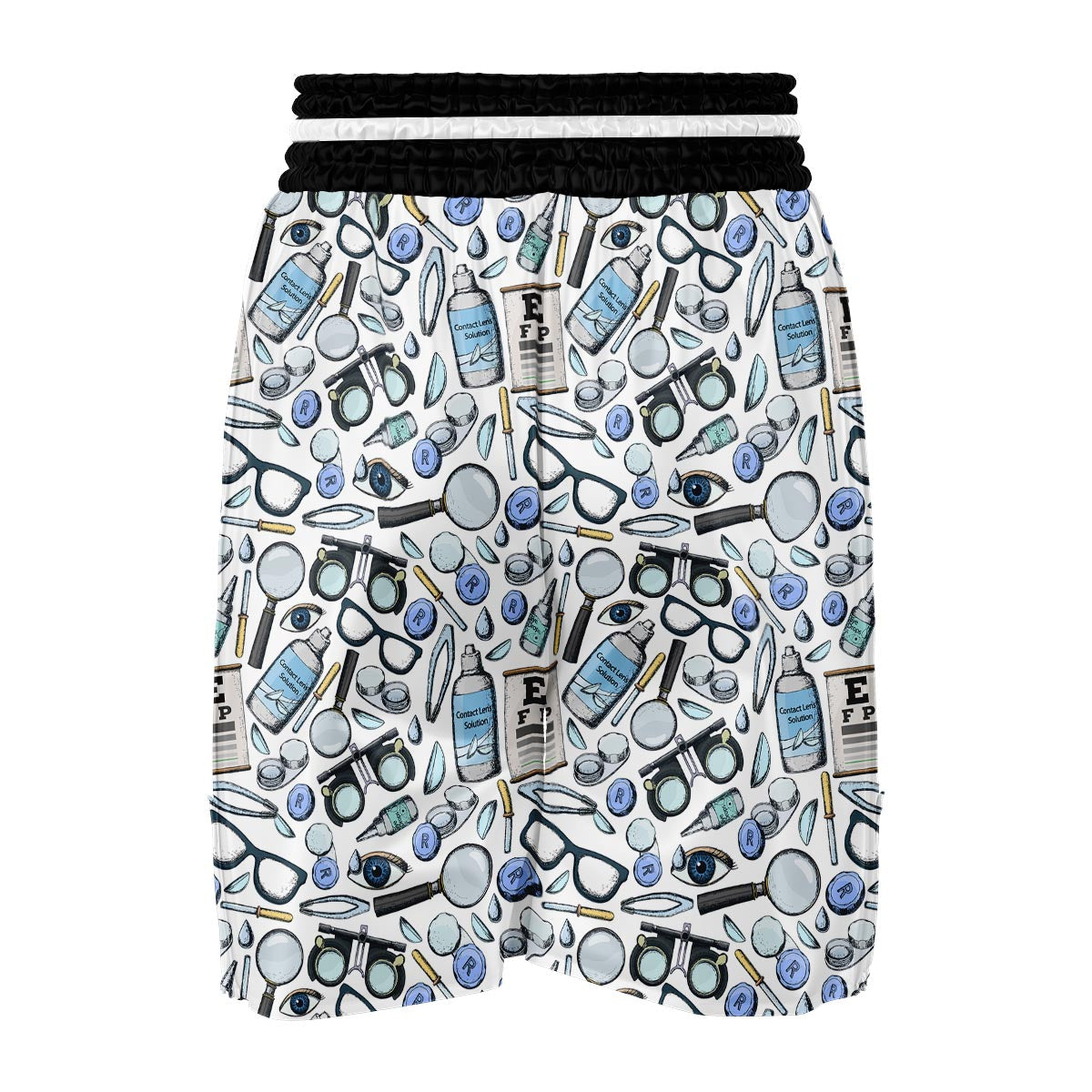 Optometry Pattern Print Boxing Shorts-grizzshop