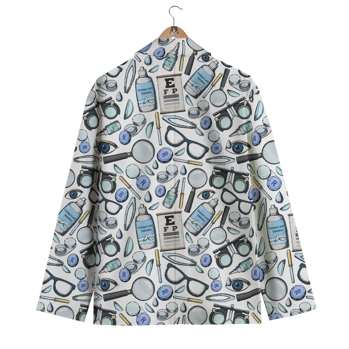 Optometry Pattern Print Men's Blazer-grizzshop