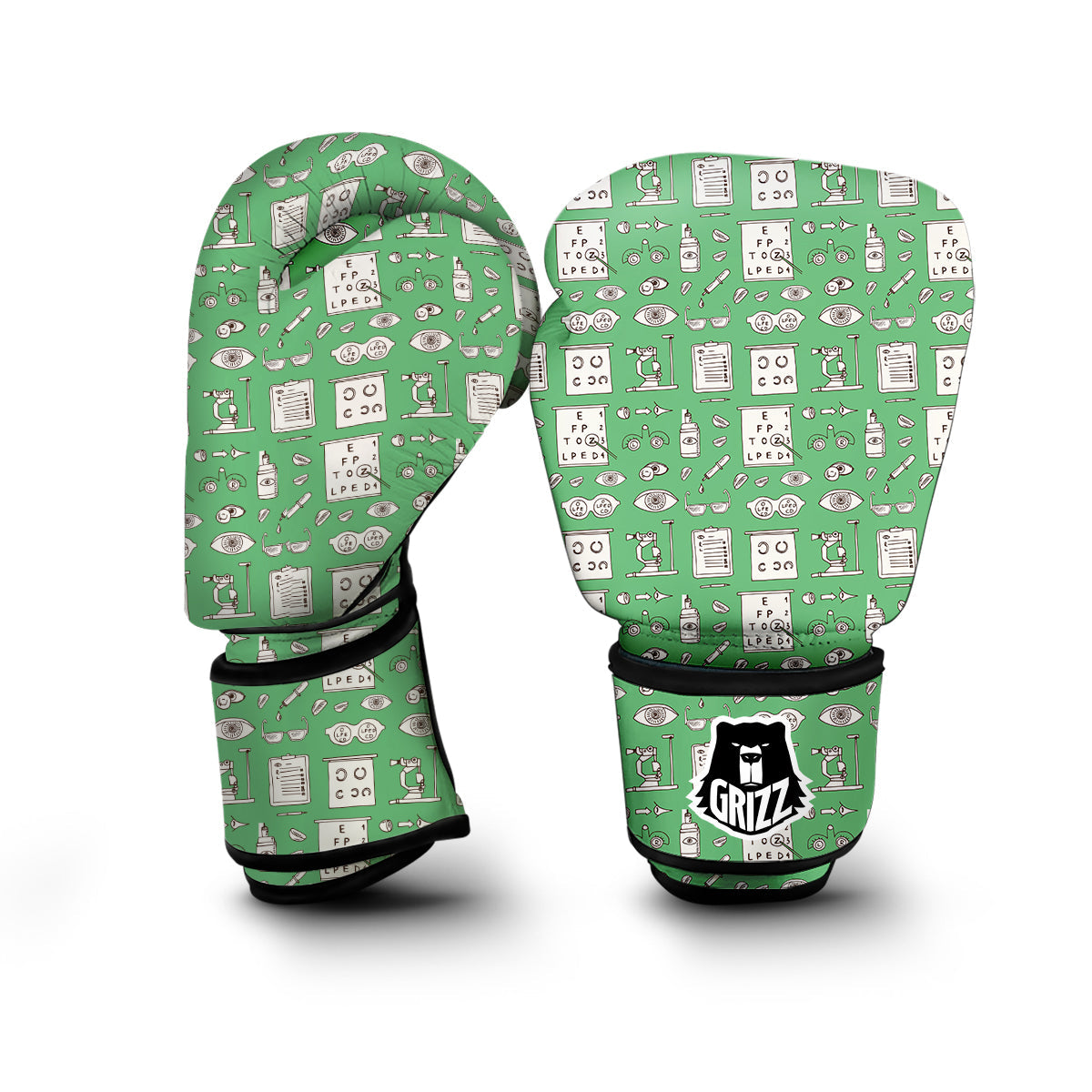 Optometry Print Pattern Boxing Gloves-grizzshop