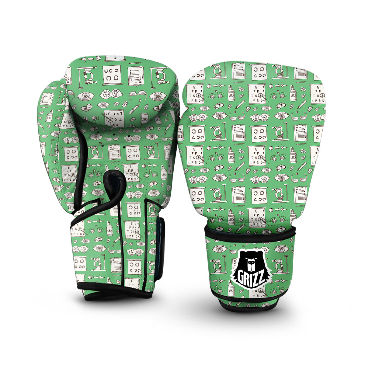 Optometry Print Pattern Boxing Gloves-grizzshop