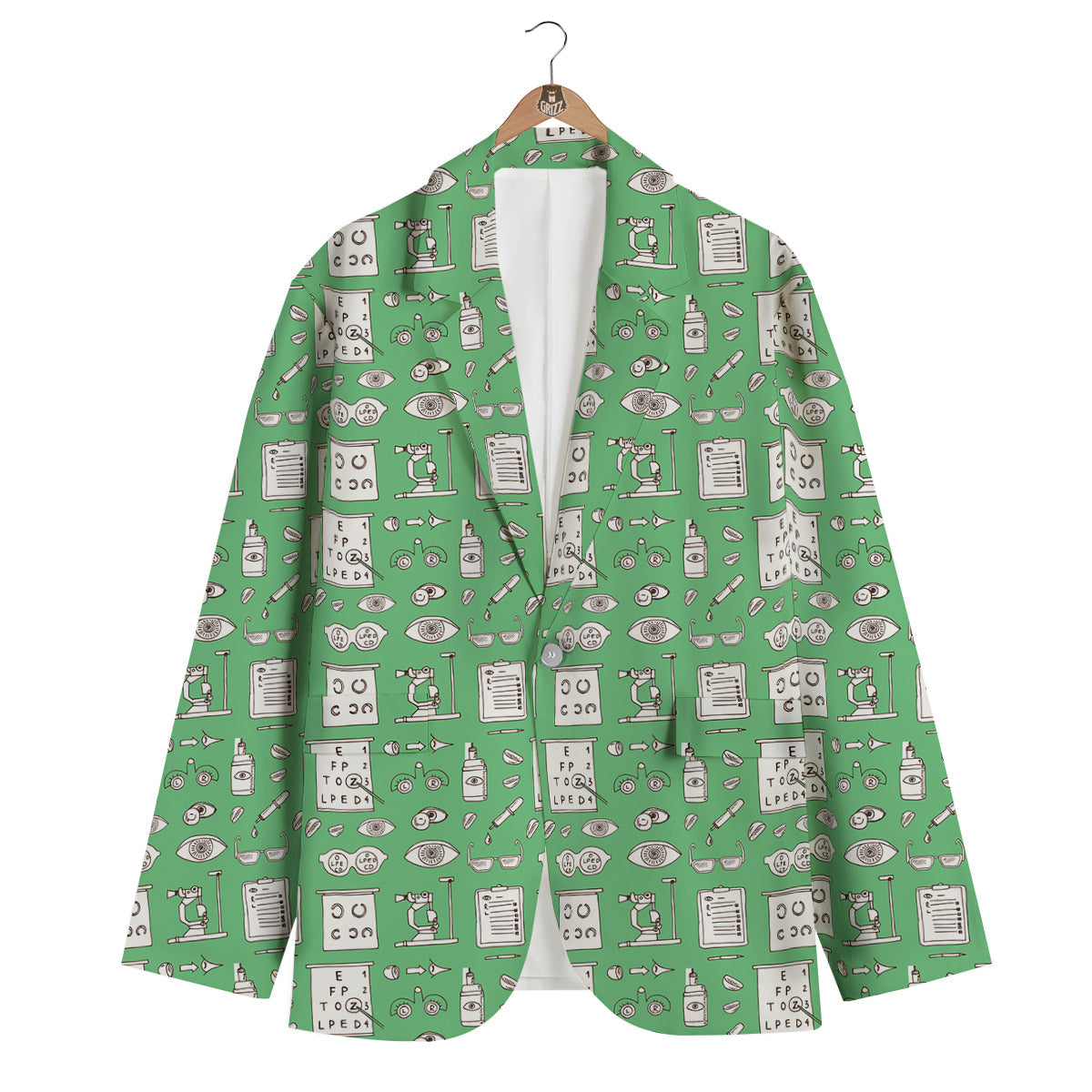 Optometry Print Pattern Men's Blazer-grizzshop