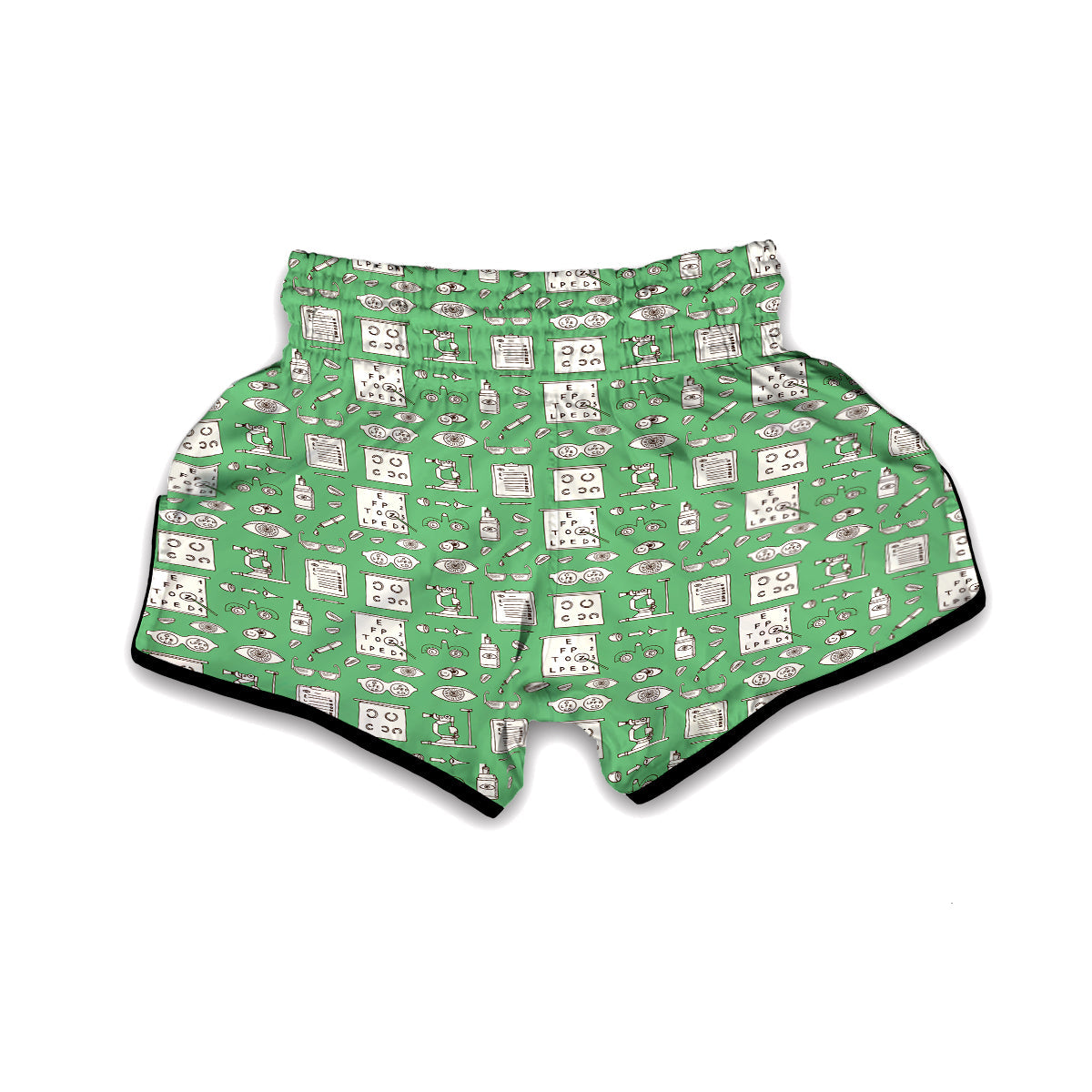 Optometry Print Pattern Muay Thai Boxing Shorts-grizzshop