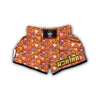 Orange Agriculture Cartoon Print Pattern Muay Thai Boxing Shorts-grizzshop