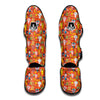 Orange Agriculture Cartoon Print Pattern Muay Thai Shin Guards-grizzshop