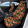 Orange Alstroemeria Print Pattern Car Seat Covers-grizzshop