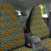 Orange And Blue Chevrons Print Pattern Car Seat Covers-grizzshop