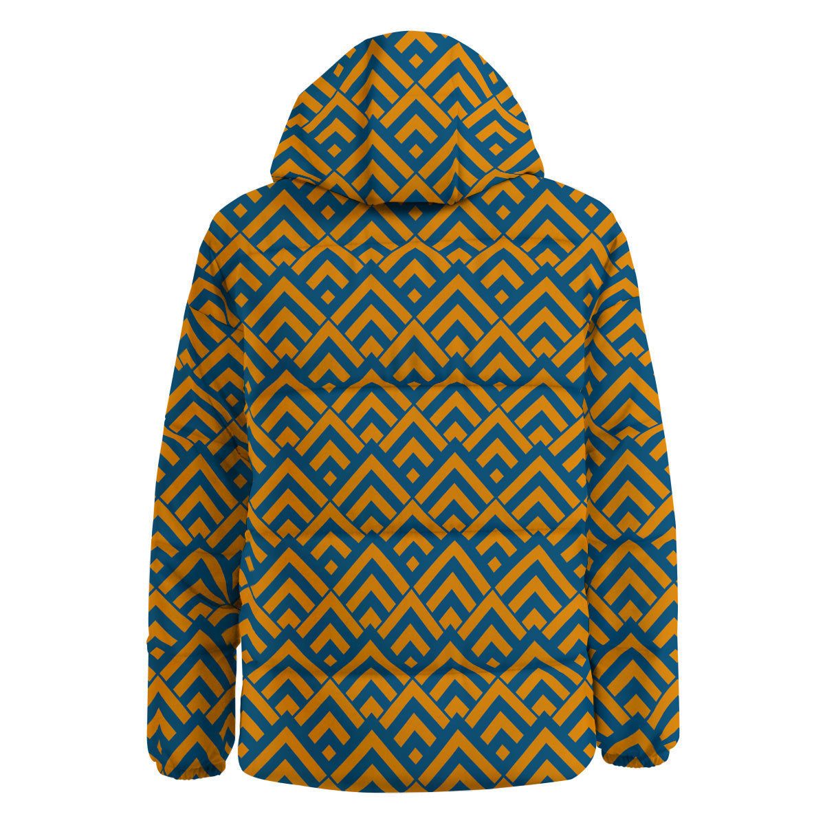Orange And Blue Chevrons Print Pattern Down Jacket-grizzshop