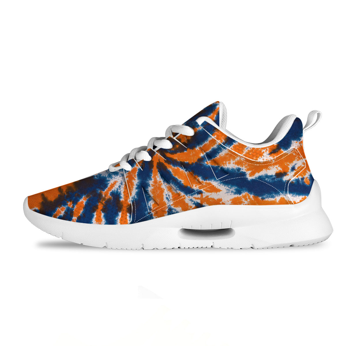 Orange And Blue Tie Dye Spider Print Tennis Shoes-grizzshop