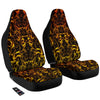 Orange And Gold Lightning Print Car Seat Covers-grizzshop